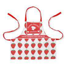 Cute Trendy White & Red Strawberry Custom Kid's
