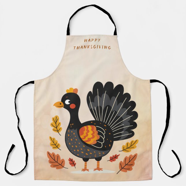 Tablier Cute Turquie Bon thanksgiving Apron (Recto)