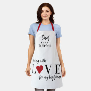 Tablier Cute Valentines Jour amour coeur personnalisé peti
