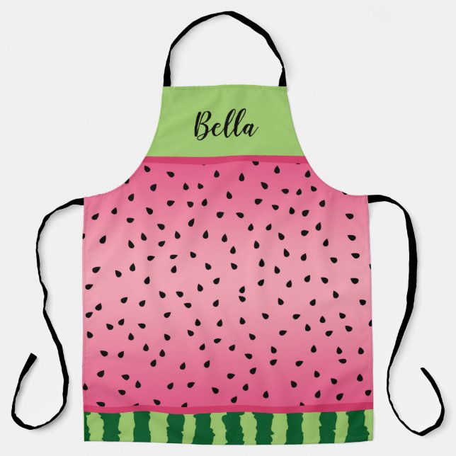 Tablier Cute Watermelon Rind and Seeds Personnalisé (Recto)