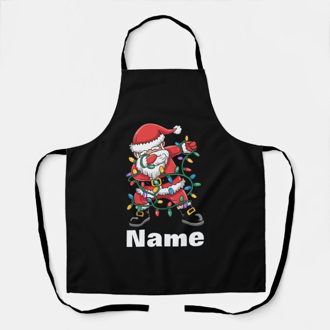 Tablier Dabbing Santa Funny Personalized Christmas Gift (Recto)