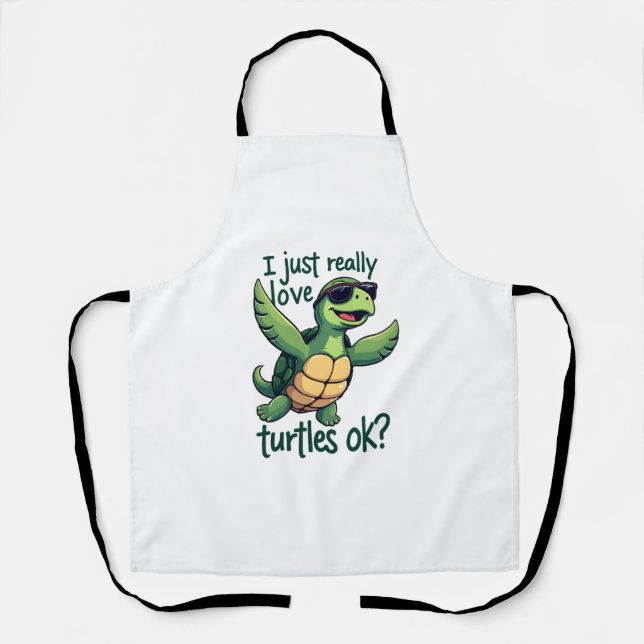 Tablier Dabbing Sea Turtle I Just Really Love Turtles Ok_  (Recto)