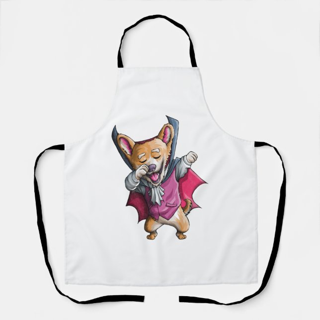 Tablier Dabbing Vampire Corgi Cute Halloween Corgi Funny (Recto)
