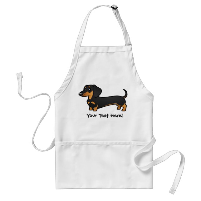 Tablier Dachshund de dessin (manteau lisse) (Devant)