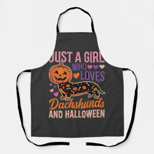 Tablier Dachshund drôle de Halloween Citrouille Amateur de
