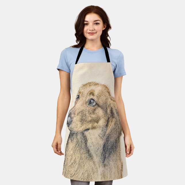 Tablier Dachshund (Longue) Peinture Chien Art original (Porté)