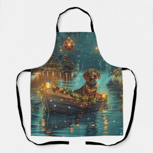 Tablier Dachshund Noël Festive Voyage