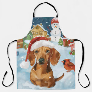 Tablier Dachshund Winter Wonderland Christmas Joy