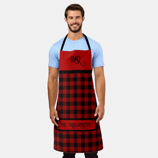 Tablier DAD Grillmaster Red et Black Lumberjack Plaid (Porté)