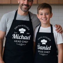 Dad & Kid Christmas Chef Apron Set