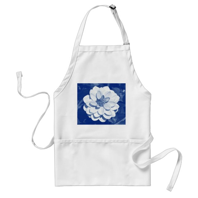 Tablier Dahlia - Cyanotype numérique (Devant)