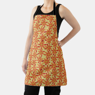 Tablier Daisy Floral Rétro en Jaune Chaud
