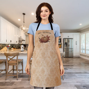 Tablier Damask, Citrouille de Thanksgiving Orange