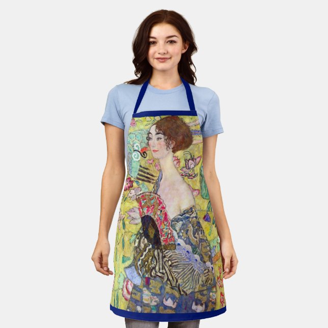 Tablier Dame avec ventilateur par Gustav Klimt, Japonisme  (Porté)