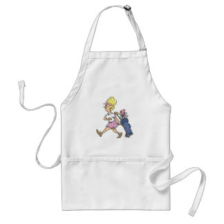 Tablier dame de golf drôle dessin animé graphique