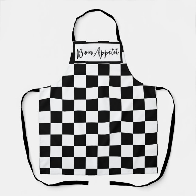 Tablier Damier noir et blanc  (Recto)