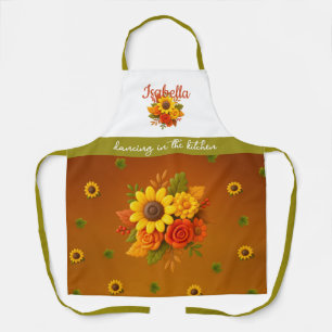 Tablier "Dancing in the Kitchen" - Bouquet de tournesol d'