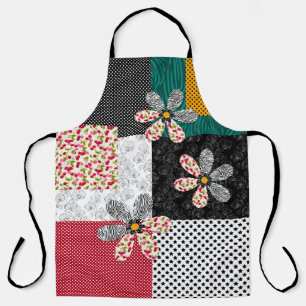 Tablier Dans couleurs multicolores patchwork motif rustiqu