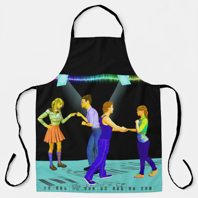 Tablier Danseurs De Swing Sur Note Musicale Plancher (Recto)