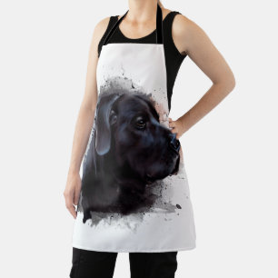 Tablier d'aquarelle du Labrador noir