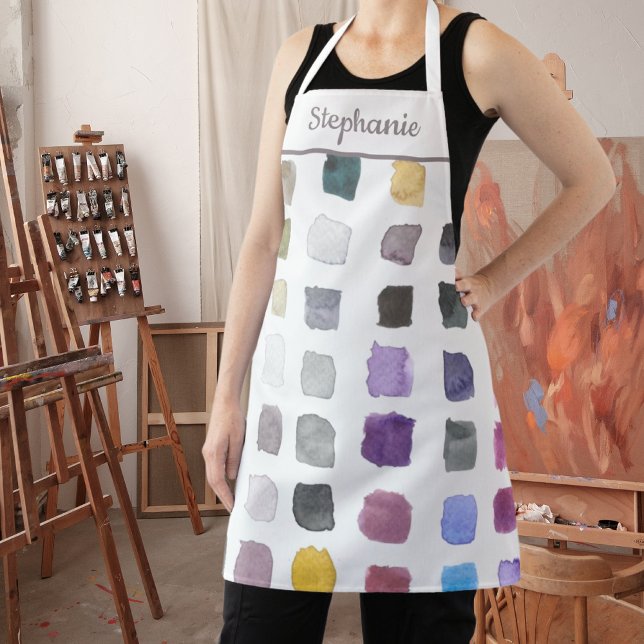 Tablier d'artiste en aquarelle personnalisé (Créateur téléchargé)