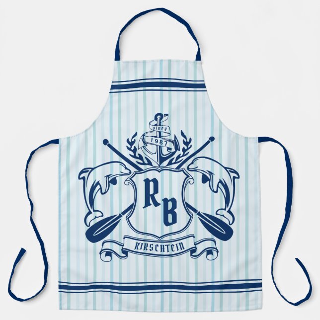 Tablier Dauphins de l'Emblème côtier Ancre Bouclier ocre N (Recto)