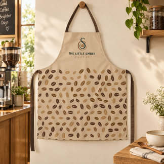 Tablier de Barista de Salon de Café Beige et Brun 