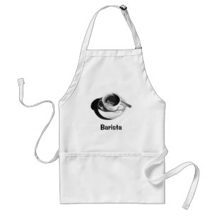 TABLIER DE BARMAN : DESSIN AU CRAYON, TASSE DE