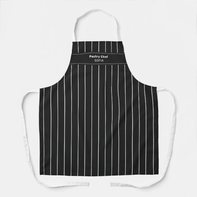 Tablier de chef noir et blanc (Recto)
