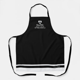 tablier de chef noir et blanc avec son nom