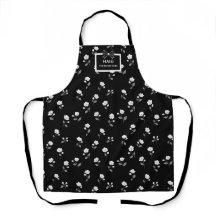 Tablier de coiffeur fleuriste noir et blanc