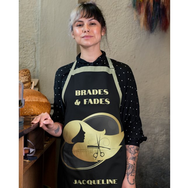 Tablier de coiffure Gold & Balck personnalisé (Créateur téléchargé)