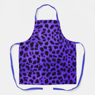Tablier de cuisine à imprimé animal léopard bleu l