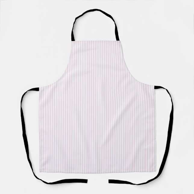 Tablier de cuisine à rayures rose tendre (Recto)