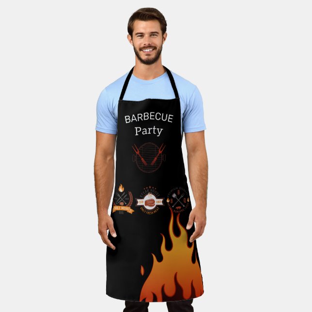 Tablier de cuisine BBQ Noir griil master, grillade Apron (Worn)