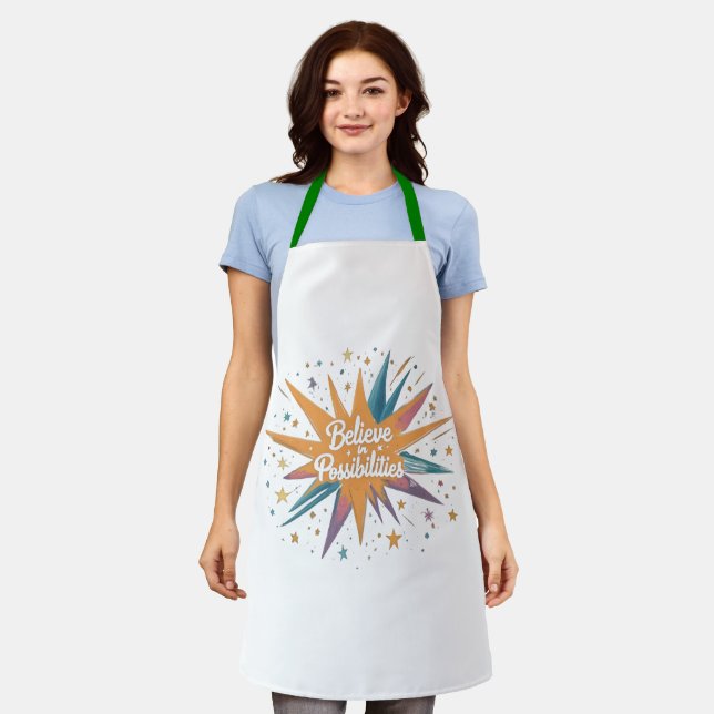 Tablier de cuisine croire en la possibilité (Porté)