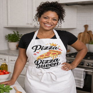 Tablier de cuisine drôle de la reine de la pizza p