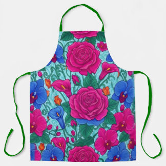 Tablier de cuisine floral vibrant