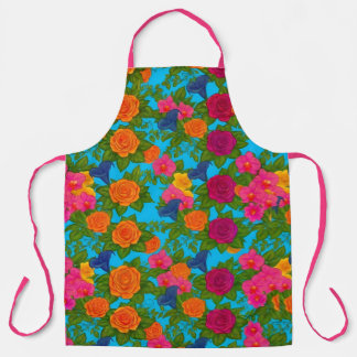 Tablier de cuisine floral vibrant