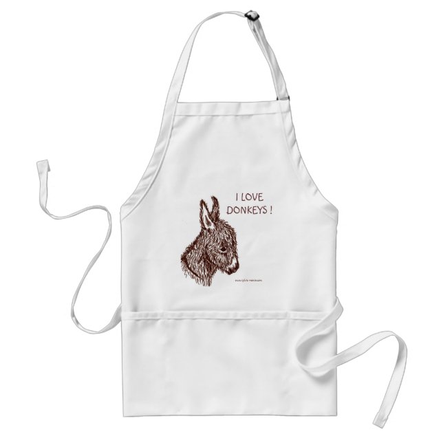 Tablier de Cuisine I LOVE DONKEYS ! (Devant)
