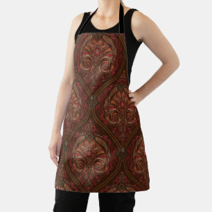 Tablier de cuisine marron vintage à motif mandala