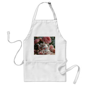 Tablier de cuisine Rose Chou en fleurs rose