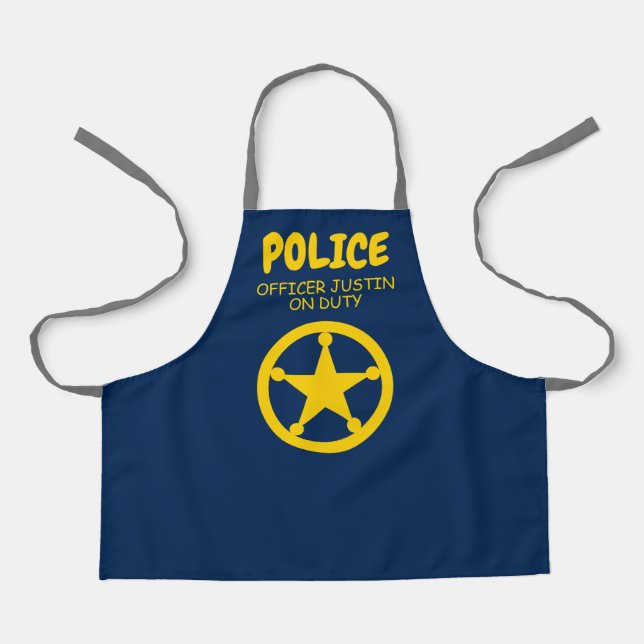 Tablier de cuisine sur le thème de la police pour  (Recto)