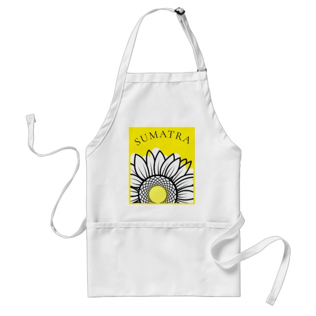 Tablier de cuisine texte personnalisé Fleur Margue (Devant)