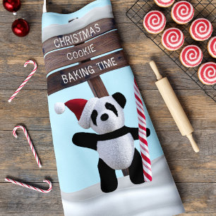 Tablier de cuisson de biscuits de Noël au panda mi