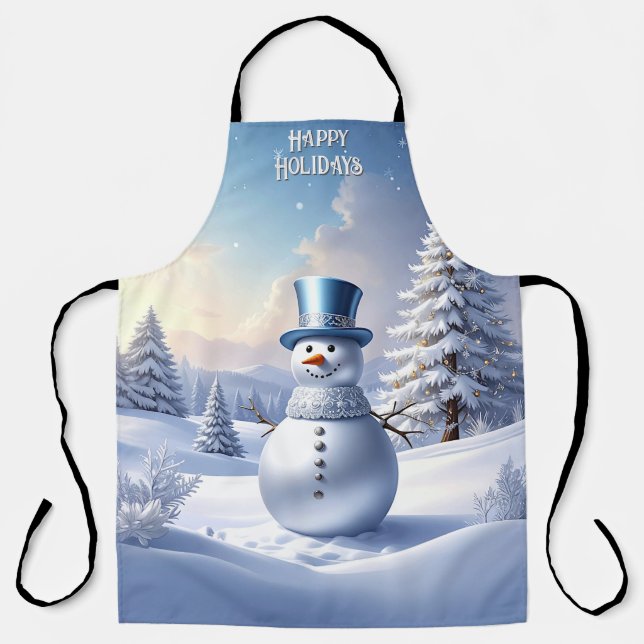 Tablier de fête de l'arbre de Noël Bonhomme de nei (Recto)