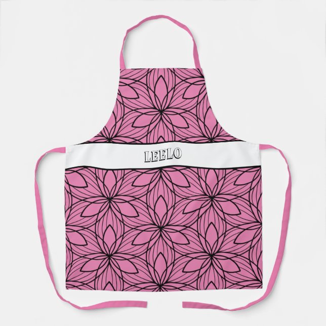 Tablier de fumée géométrique noir et rose (Recto)
