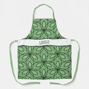 Tablier de fumée géométrique noir et vert