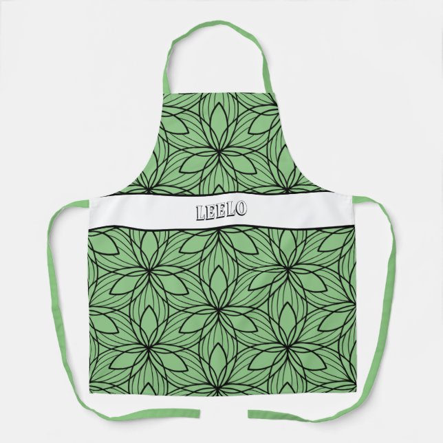 Tablier de fumée géométrique noir et vert (Recto)