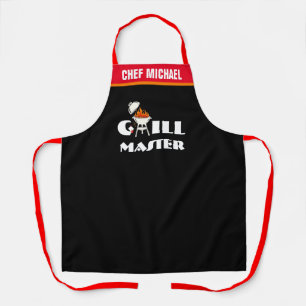 Tablier de Maître de Grill - Nom Personnalisé BBQ